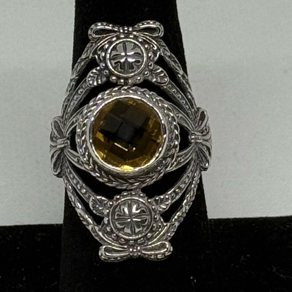 925 sterling silver citrine ring Sz 9.25